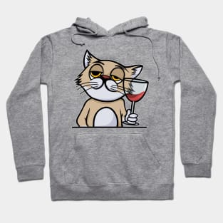 Pawr Me Some Wine | Cat enjoying a glass of red wine Hoodie